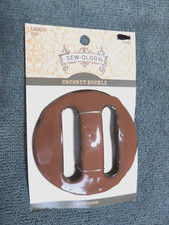 Vintage Coconut & Plastic Belt Buckle 1 3/4" Inch