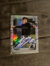 2020 Bowman Draft Chrome Draft Picks Autographs Kyle Nicolas SIGNED IP Refractor