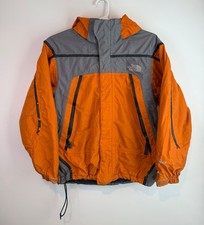 The North Face Orange and Gray Hooded Outdoor Jacket Boys Medium