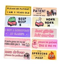 10PC Funny Car Bumper Magnet Fun Magnetic Magnets Sticker Decal Prank for Cars