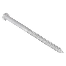Lag Screw, 3/8 In, 6 In, Steel, Hot Dipped Galvanized Hex External Hex Drive,