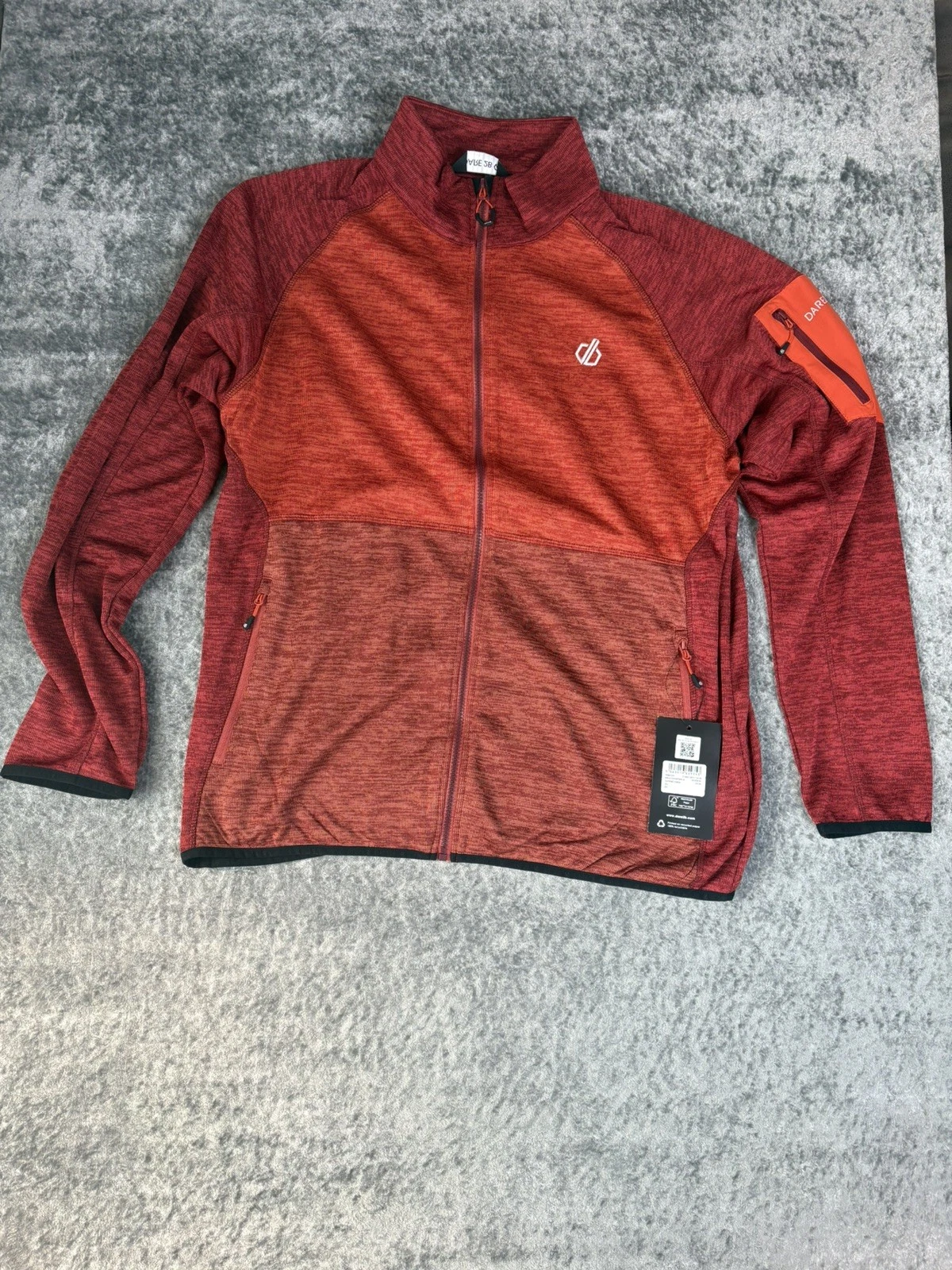 Dare 2b Men’s Torrek Fleece Full Zip Jacket Syrah Cinnamon Red Size XL