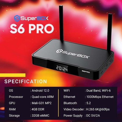 SuperBox S6 Pro 4K Android TV Box | Quad Core Media Player | Voice Remote NEW - Picture 2 of 18