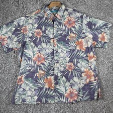 Tori Richard Hawaiian Shirt Men's 1XB (BIG) Cotton Lawn Floral Beach Tropical