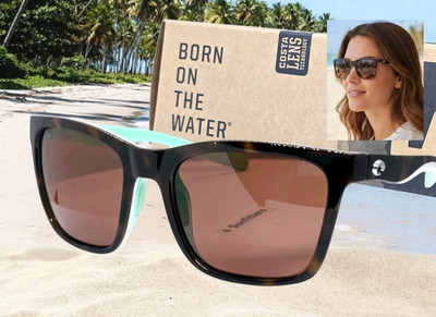 COSTA DEL MAR shiny tortoise/copper PANGA polarized 580P sunglasses NEW IN BOX!