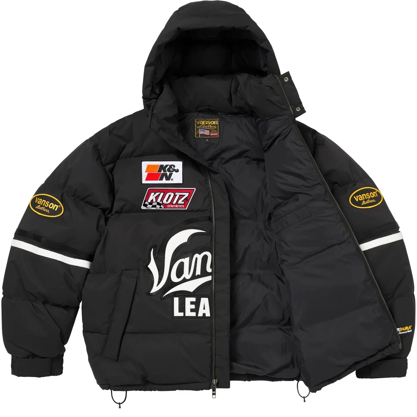 Supreme Vanson Leathers Cordura Down Jacket in Black - Size XL image 3