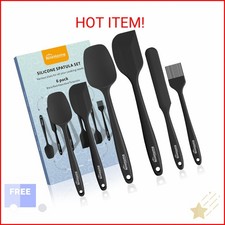 NileHome Silicone Spatula Set, 6 Pieces Food Grade Kitchen Utensils with Silicon