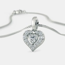 Dazzling Heart-Shaped Diamond Pendant Necklace
