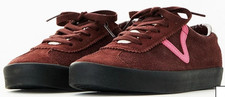 Vans Off the Wall Burgundy Pig Suede Black Sole Sneakers Women's Size 6