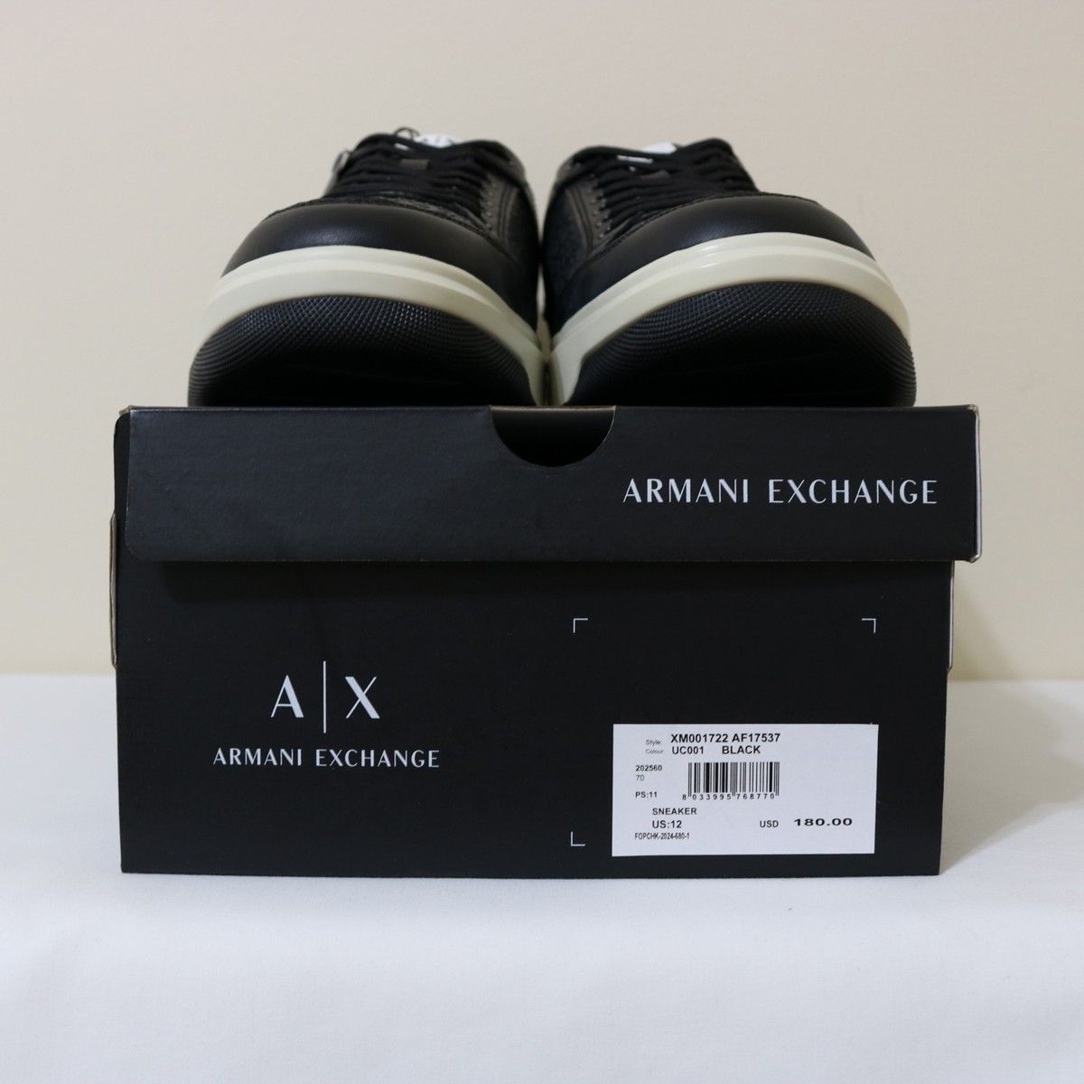 Armani Exchange Men Sneakers with allover logo shoe size 12 new