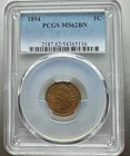 1894  INDIAN CENT   PCGS  MS62 BN    BETTER DATE