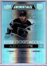 2021-22 Credentials Alex Turcotte Debut Ticket Access Rookie Card # 129. rookie card picture