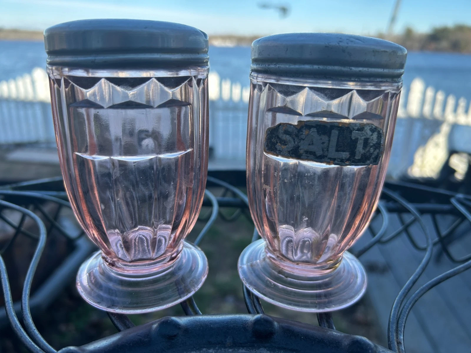 Pink Vintage Salt & Pepper Shakers by Jeanette Glass Jenny Ware