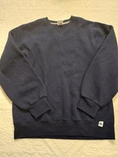 Vintage 90s Navy Blue Russell Athletic Crewneck Sweatshirt Size M Made In USA