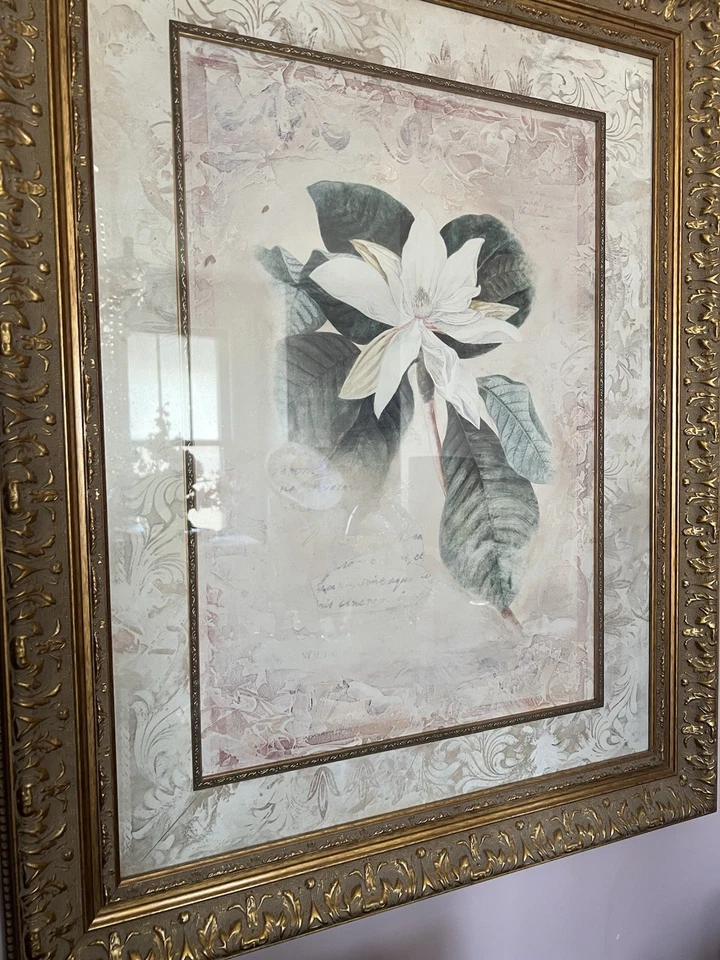 Antiguo adorno de arte de pared decorativo con marco dorado ornamentado Foto 4 de 4