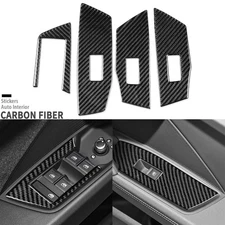 4Pcs Real Carbon Fiber Window Lift Switch Panel Cover For Adui A3 S3 8Y 2020-25