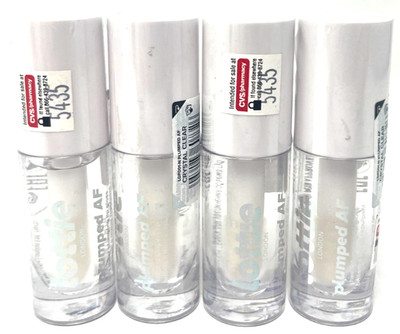 (4) Lottie Plumped AF Sheer Plumping Lip Gloss Sealed LGP001 - Crystal Clear