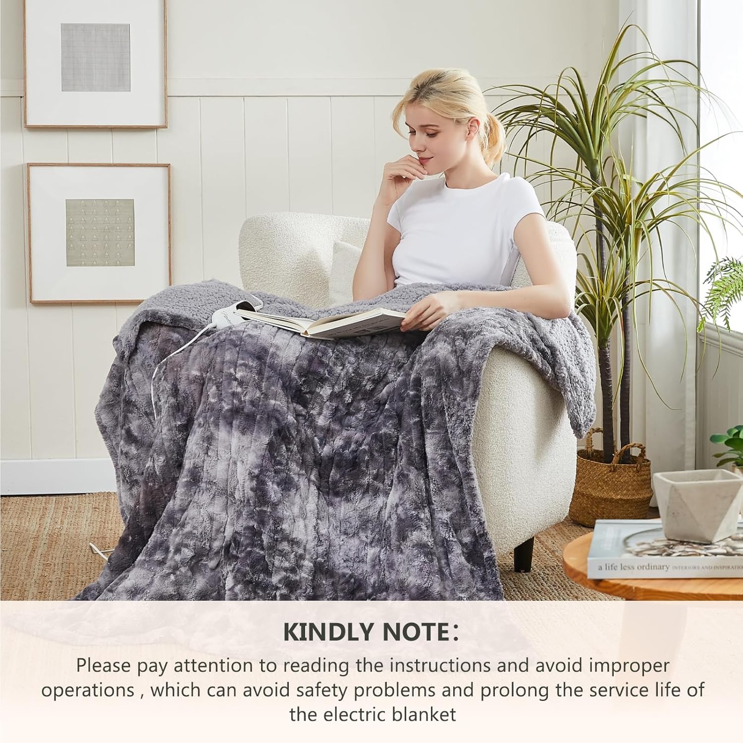 Homemate Heated Blanket Electric Throw Heating Blanket Throw 1