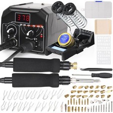 2-IN-1 Wood Burning Kit Pyrography Wood Burner Includes 51 Solid Points, 20 W...