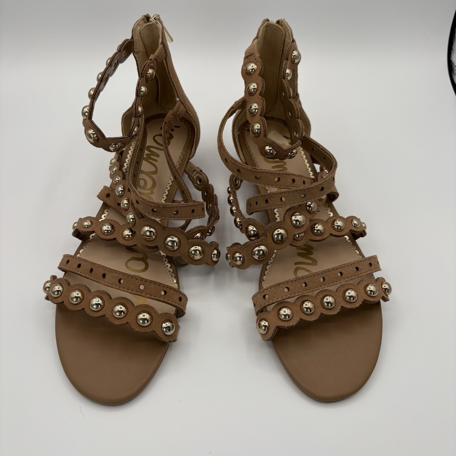 Sam Edelman Gladiator Sandals Eavan Tan Nude Gold Size 10