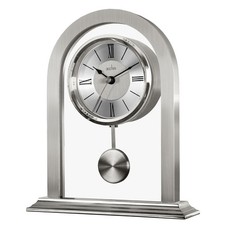 Acctim Silver Tone Quartz Battery Mantel Clock with Pendulum Colney 36937