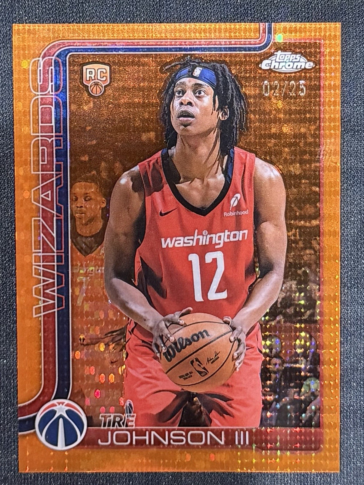 Tre Johnson Rookie /25 Orange Pulsar Refractor 2025-26 Topps Chrome #256