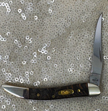 Case XX Small Texas Toothpick 710096 SS 2-Blade Slipjoint Curly Oak Wood