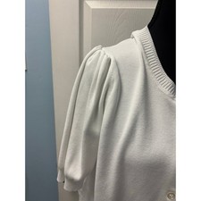 Ladies Free Assembly White Shirt Sleeve Cardigan XL