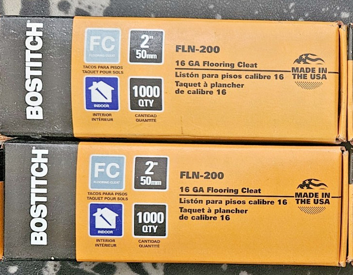 Bostitch 2" 16 Gauge 16 Degree Coated Smooth Shank Flooring Nails 1000 Cnt 2 Pac