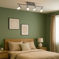 Deckenleuchte Spotleiste Wohnzimmerlampe Led 4 Flammig Strahler Schwenkbar Chrom