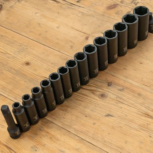 Sunex 3/8" Deep Impact Socket Set Metric 8-22mm CR-MO