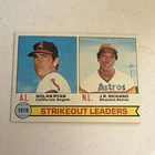 Topps 1979 Strikeout Leaders Nolan Ryan J.R. Richard #6 Baseball Card