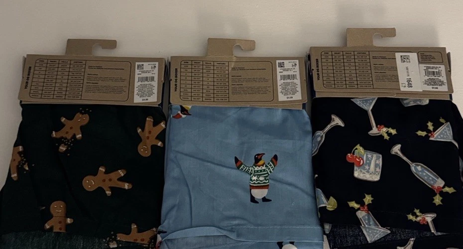 Pack de 3 boxers antiguos azul marino para hombre grandes Navidad Foto 2 de 2