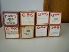 Lot 16 Vintage QRS Player Piano Music Rolls Set of 8 Word and/or Instrumental