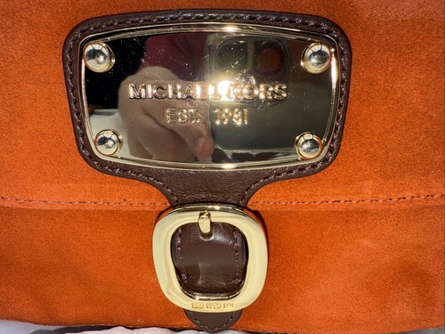 Michael Kors Schultertasche Orange Wildleder Leder Neu mit Etikett Nos mit Staubschutz - Bild 4 von 24