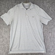 Vineyard Vines Polo Shirt Mens Large Striped Sankaty Performance Whale Logo