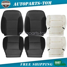 For 2014-2019 GMC Sierra 1500 Front Bottom / Top Cloth Seat Cover Black / Foam