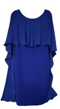 Calvin Klein Blue Cape Overlay Dress Size 10