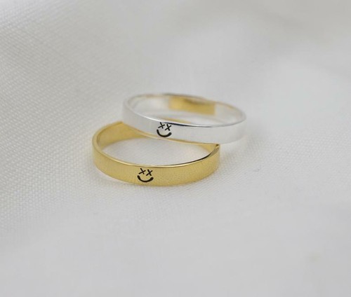 XX Smiley Face Ring, Louis Tomlinson Inspired XX Smiley Ring,One Direction Ring