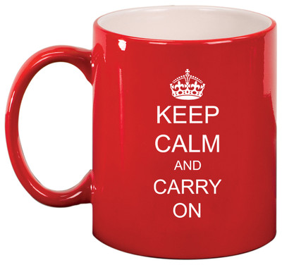 11oz Ceramic Coffee Tea Mug Glass Cup Keep Calm and Carry On