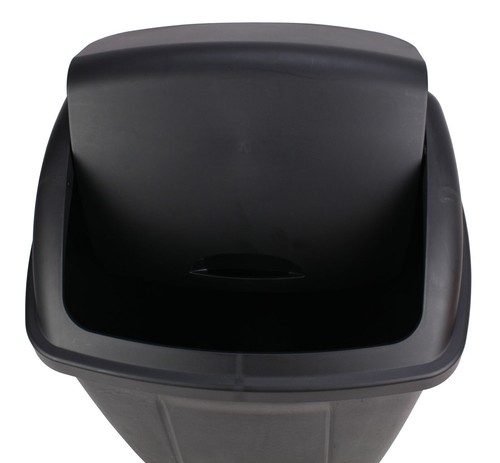 13 Gallon Trash Can Plastic Swing Top Kitchen Garbage Waste Trash Can, Black - Picture 4 of 7