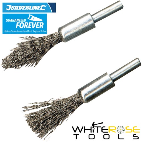 Silverline DeCarb Wire Brush Set 2pc Rotary Carbon Engine Cleaner