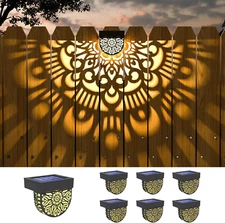 6 Pack Solar Fence Lights Solar Outdoor Wall Lights Plastic Solar Powered Deck S