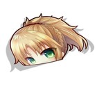 Fate Red Saber Mordred 005 - Big Head - PEEK - Anime Stickers - Car Stickers