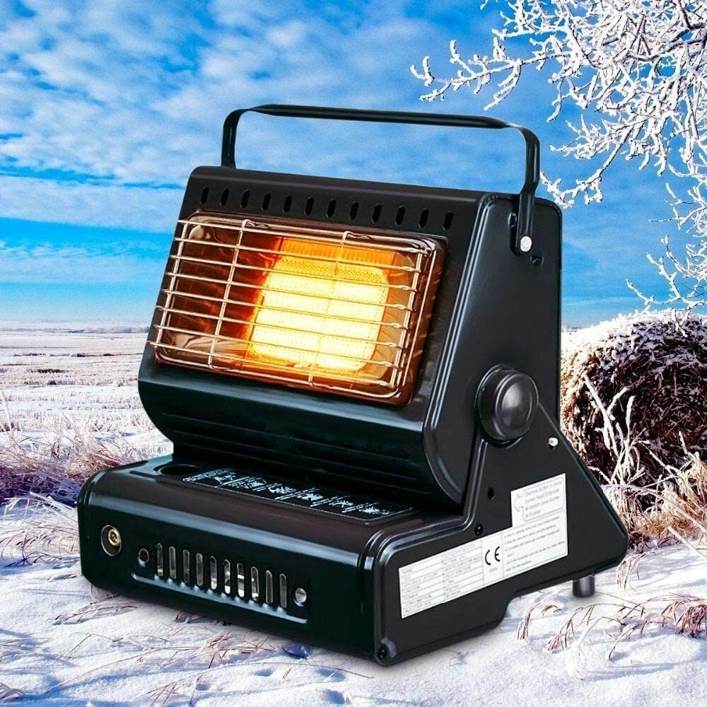 Portable Butane Gas Heater Element Safe Grill Carry Handle Outdoor