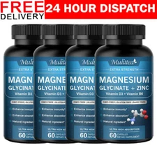 Magnesium Glycinate 500mg with Vitamin D3 B6 Zinc Improved Sleep Stress Relif