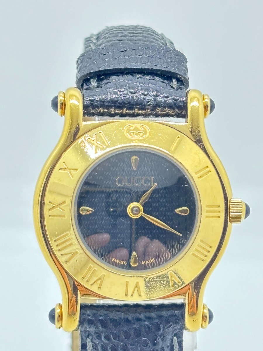 Mint ] GUCCI 6500L Black Dial Quartz Ladies Watch Swiss Made Used
