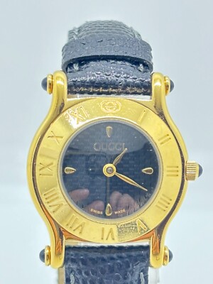 Mint ] GUCCI 6500L Black Dial Quartz Ladies Watch Swiss Made Used