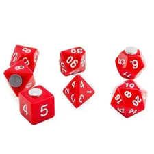 Fridge Magnet Dice Set 7 Piece Set, Red Polyhedral Refrigerator Magnets
