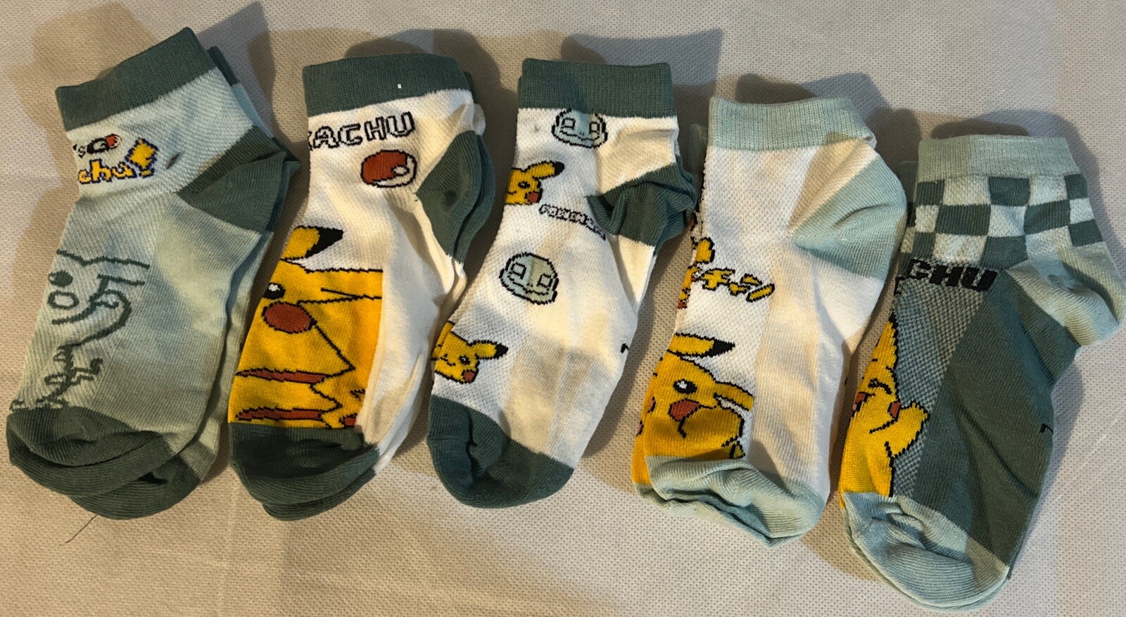 Toddler Crew Socks 5 Pairs 2-3 Years~Pikachu New No tags 2T-image